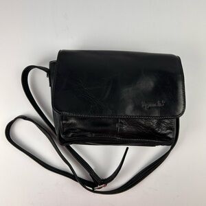 Tignanello Black Leather Crossbody Bag